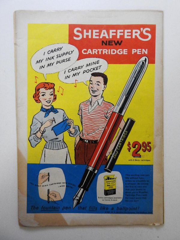 Pep Comics #123 (1957) GD+ Condition Moisture damage, 1 in spine split