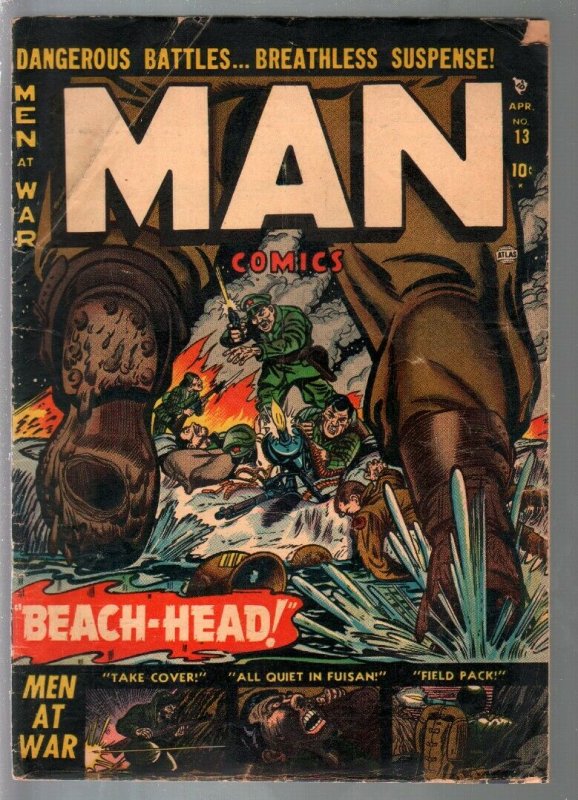 Man #13 1952-Atlas-WWII-Korean War-Russ Heath-Davy Berg-violence-VG- 