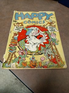 Happy comics #2 GOLDEN AGE 1943-SCARCE! Precode funny animal cartoon nedor press