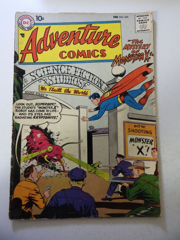 Adventure Comics #245 (1958) VG Condition moisture stains