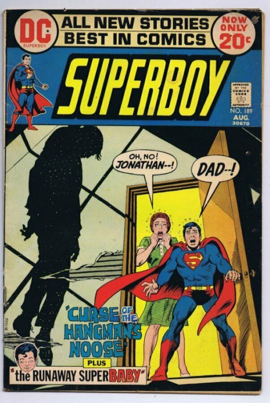 Superboy #189 ORIGINAL Vintage 1972 DC Comics 