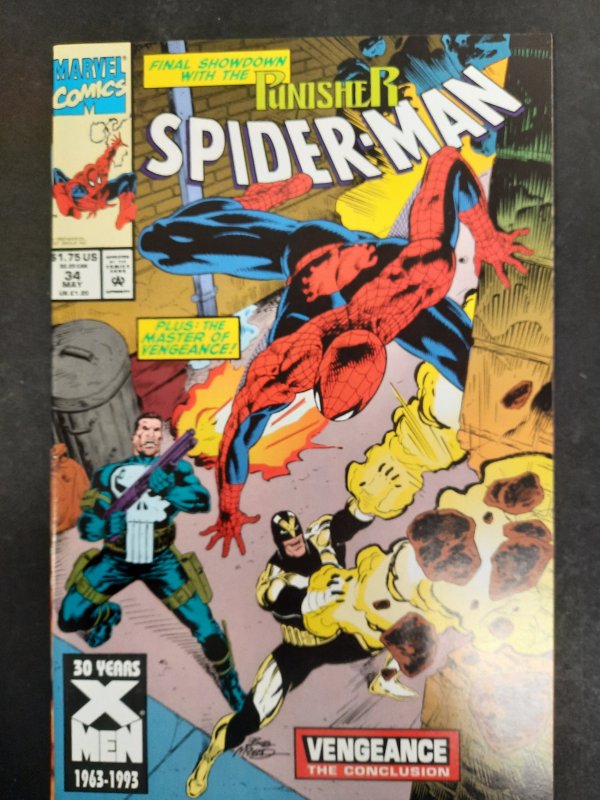 Spider-Man #34  (1993) Punisher app VF.