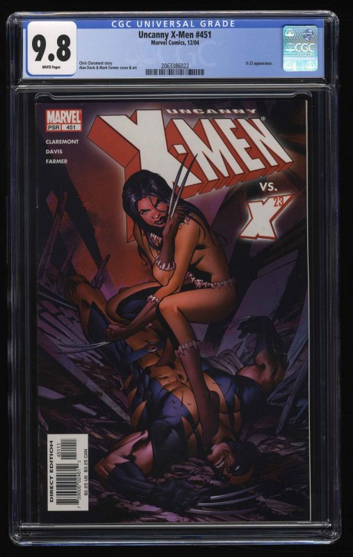 X-Men #451 CGC NM/M 9.8 White Pages Marvel Comics X-23!