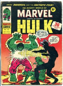 Mighty World Of Marvel #132-British- Hulk- Fantastic Four VG