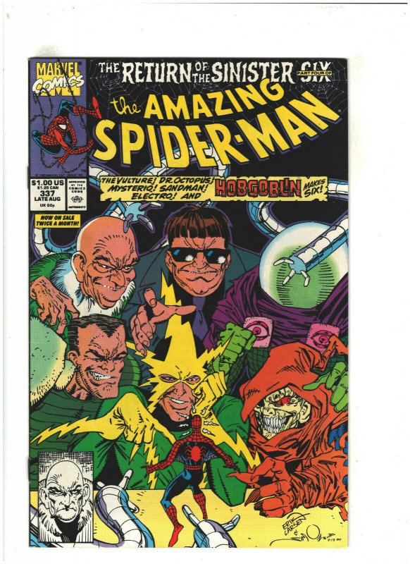 Amazing Spider-man #337 VF 8.0 Marvel Comic 1st Full Sinister Six 1990  
