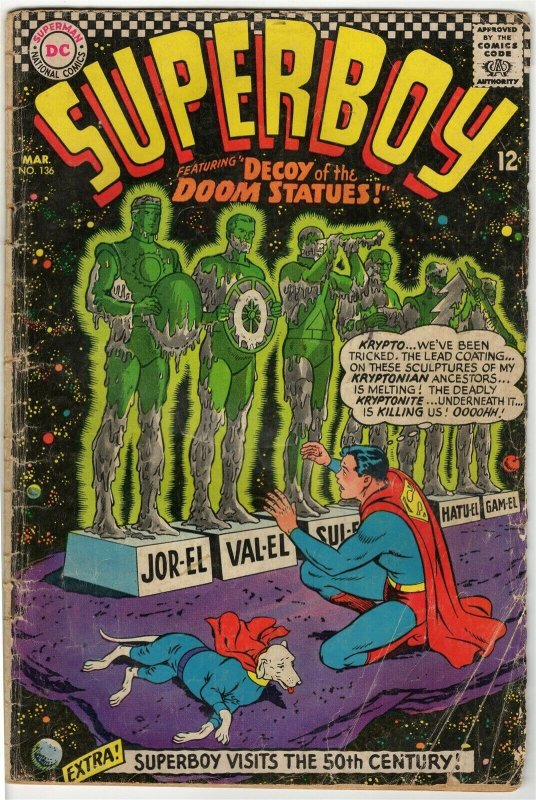 Superboy #136 ORIGINAL Vintage 1967 DC Comics