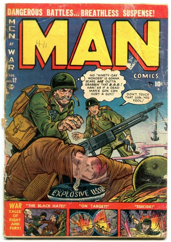 Man Comics #12 1952-Atlas War Golden Age -KOREAN WAR MANEELY G