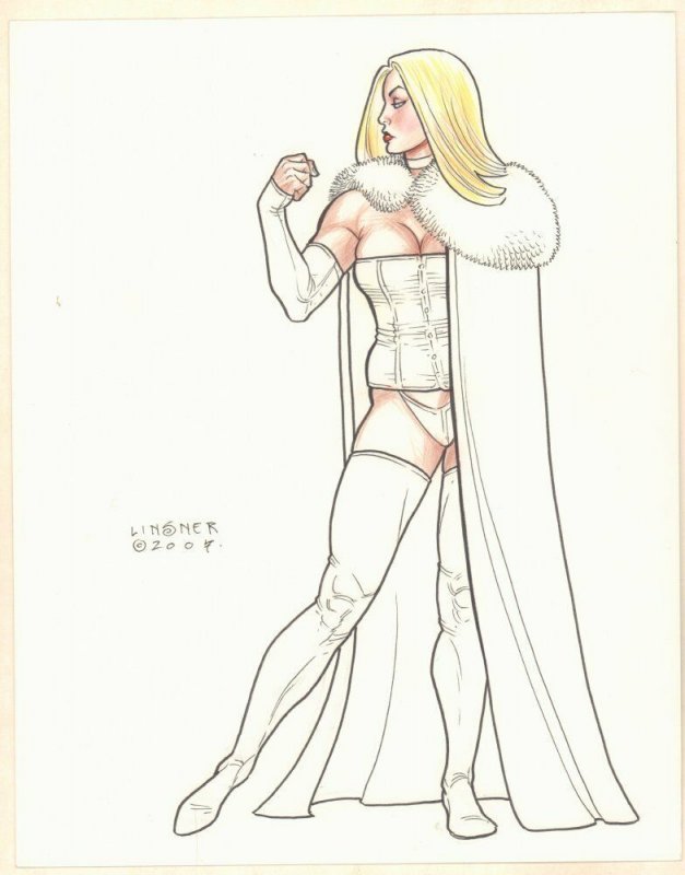 Emma Frost White Queen Full Figure Color Commission - 2007 art by Joseph Linsner