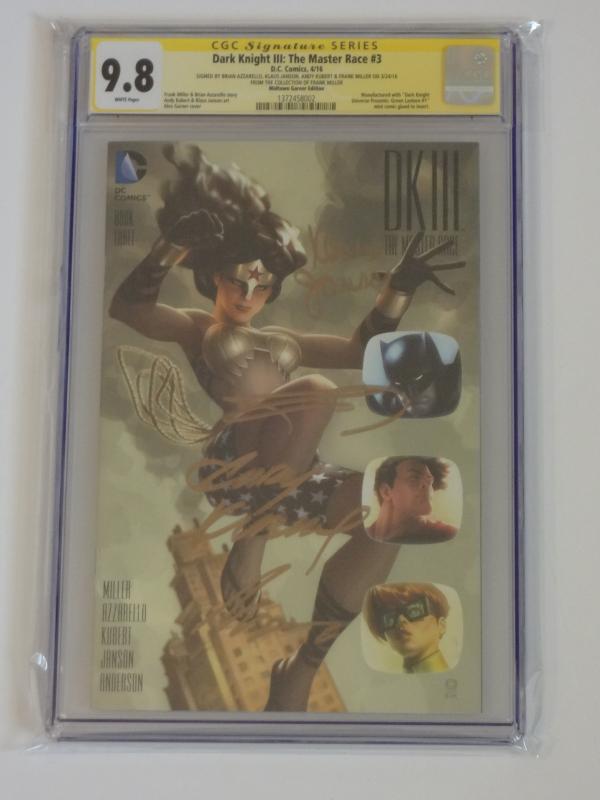 Dark Knight III: Master Race #3 CGC SS 9.8; Midtown Garner Ed.!! 4 x signed!!