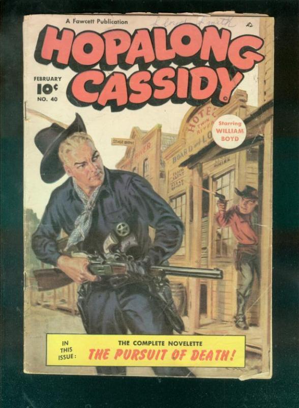 HOPALONG CASSISY #40 1950-FAWCETT WESTERN-SAUNDERS ART  VG