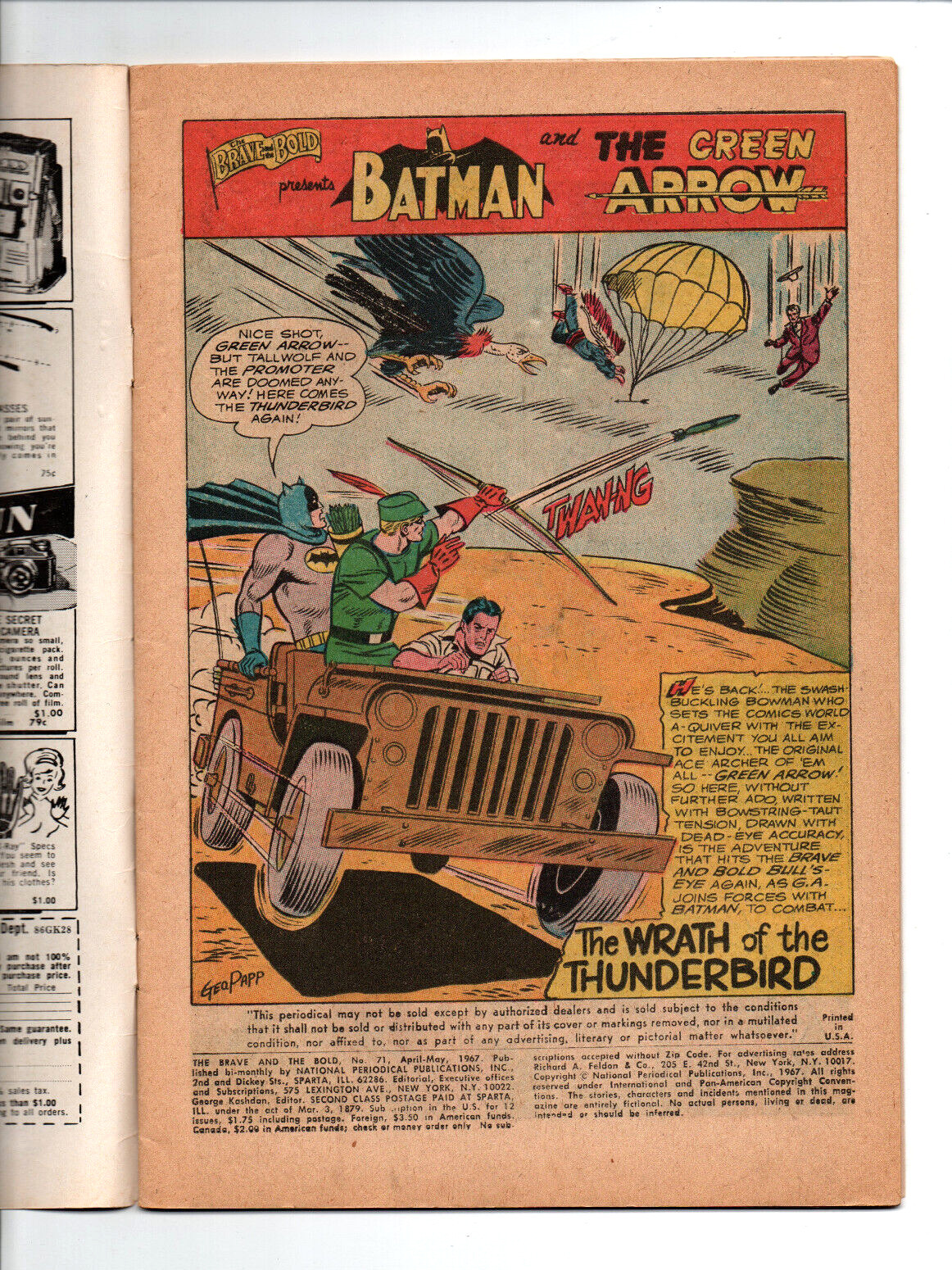  The Brave and the Bold #71 Silver Age 1967 DC Batman Green  Arrow Comic Book : Everything Else