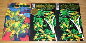 Manosaurs #0 & 1 VF/NM complete series + special signed gold edition variant