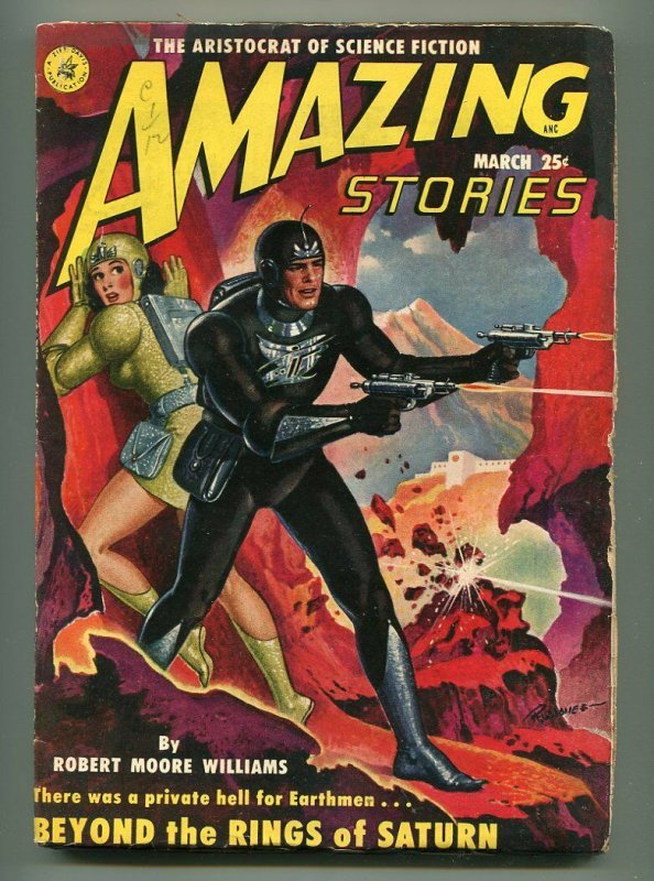 AMAZING STORIES PULP MARCH 1951-ROBERT GIBSON JONES COVER-VG