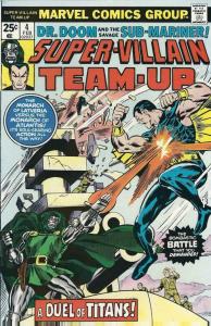 SUPER-VILLAIN TEAM-UP #4, VG/FN, Dr. Doom, Sub-Mariner, Marvel 1976 