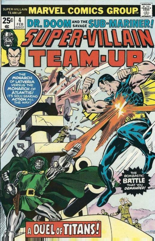 SUPER-VILLAIN TEAM-UP #4, VG/FN, Dr. Doom, Sub-Mariner, Marvel 1976 