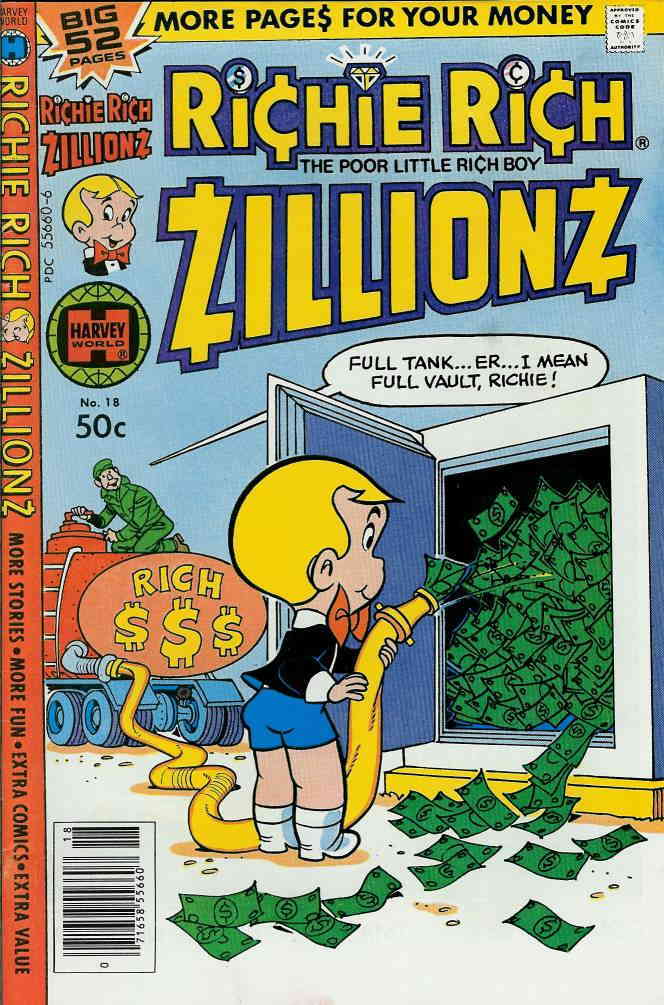 Richie Rich Zillionz 18 Fn Harvey Tank Truck Cover Comic Books Bronze Age Harvey