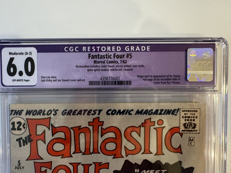 Fantastic Four #5 ⭐ CGC 6.0⭐ 1st Doctor Doom (1962 )
