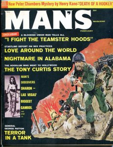 Man's Magazine February 1962- Patton- Basil Gogos- Death of a Hooker VG+