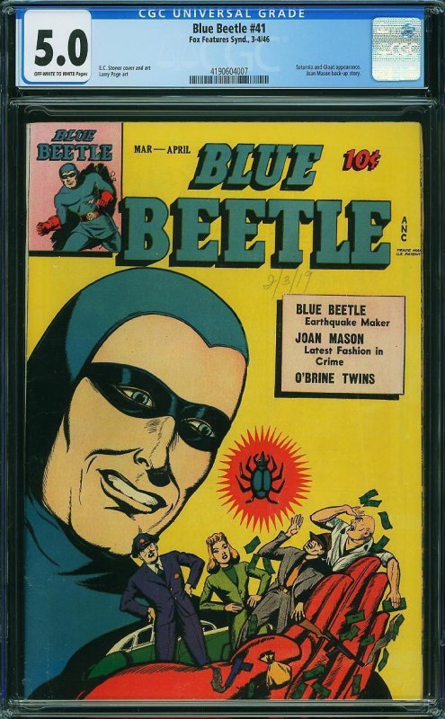 Blue Beetle #41 (Fox Features Synd, 1946) CGC 5.0