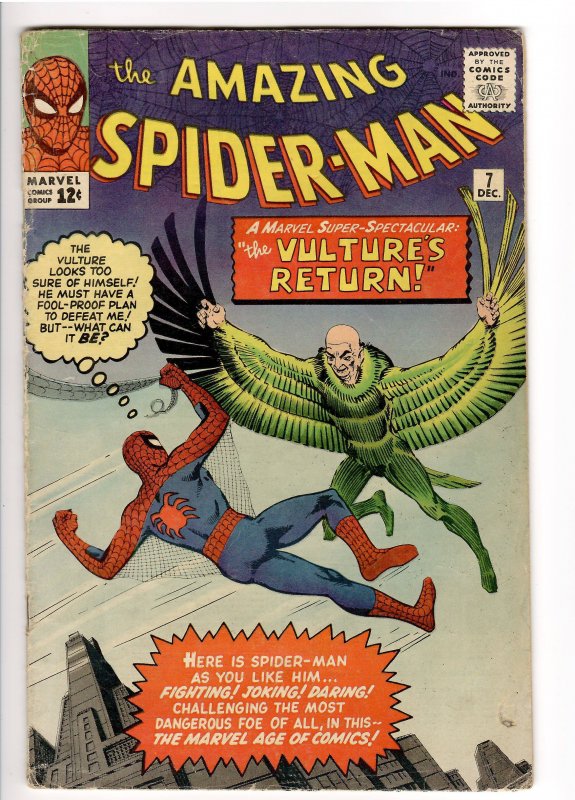 AMAZING SPIDERMAN 7 VG- 3.5 2nd APPEARANCE VULTURE.