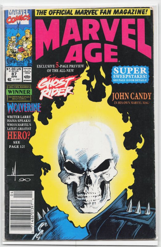 Marvel Age #87 (1990) Ghost Rider