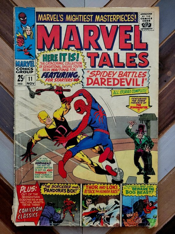 Marvel Tales #11 GD/VG (1967) SPIDER-MAN, DAREDEVIL, THOR, WASP / Ditko Cover