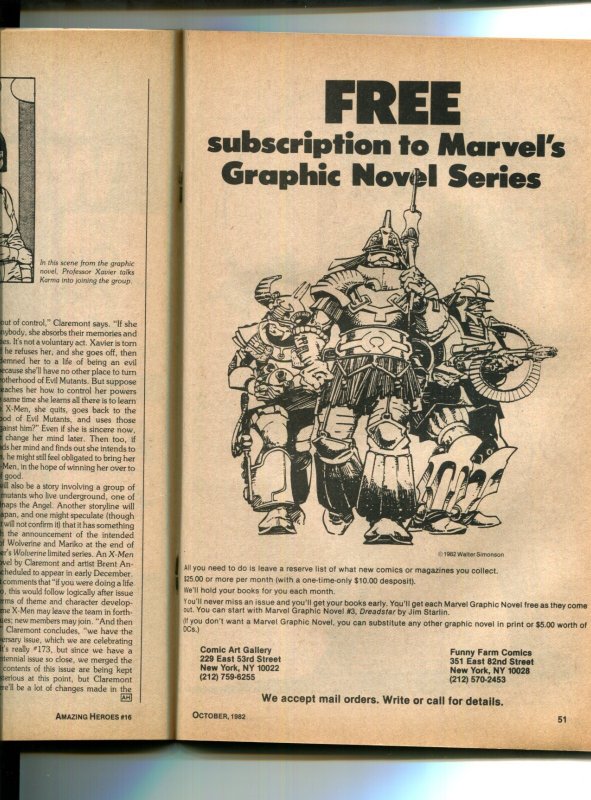 Amazing Heroes #16 - Preview New Mutants (5.0/5.5) 1982