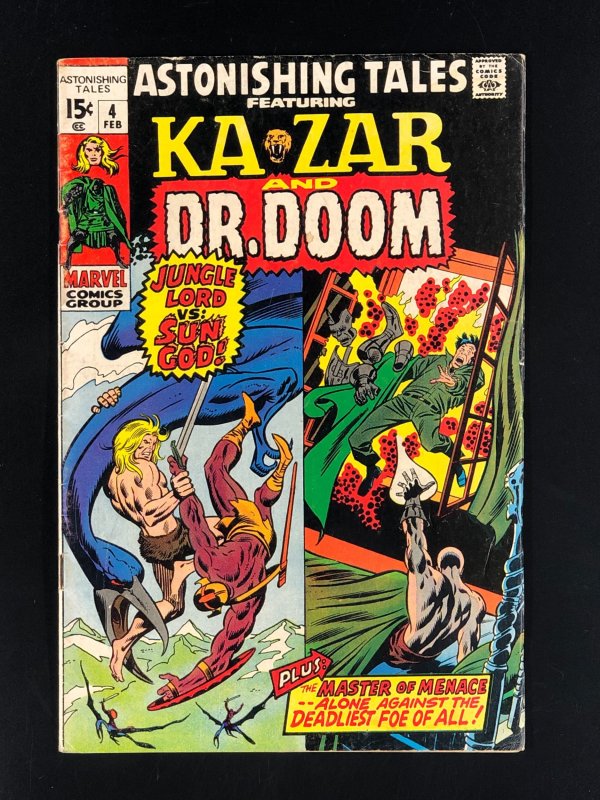 Astonishing Tales #4 Featuring Ka-Zar & Dr. Doom (1970) GD+ Barry Smith Art