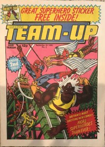 (1980) MARVEL TEAM-UP U.K. MAGAZINE #2 WITH STICKER! Spider-man! Daredevil!