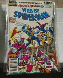 Web of spider-man annual # 5 1989 marvel    aTLANTIS ATTACKS  FANTASTIC FOUR 