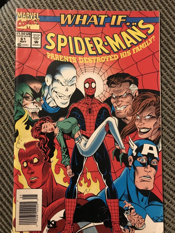 WHAT IF #61 Newsstand : Marvel 5/94 Fn/VF; has Spider-Man promo card; Family