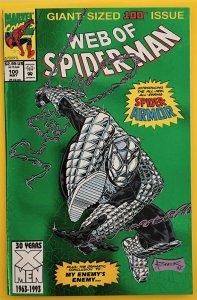 WEB OF SPIDER-MAN 100 GREEN FOIL 1ST SPIDER-ARMOR  MARVEL 1993