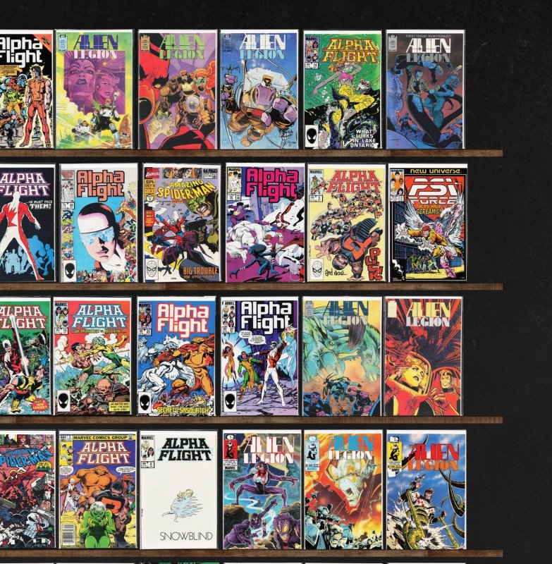 Huge Lot 150+ Comics with Alpha Flight, Alien Legion, Vigilante & More!