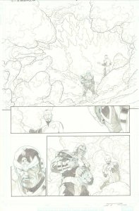 Eternals #5 p.9 - Thanos & Supreme Leader Druig Splash - 2021 art by Esad Ribic