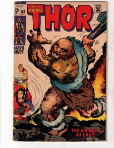 Thor #159 (1968) Origin Dr Blake! Affordable-Grade Loki, Jack Kirby Art key! VG+