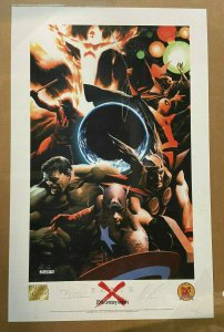 EARTH X 20TH CENTURY HEROES PRINT SIGNED BY ALEX ROSS, J.P. LEON # 256/750 NM