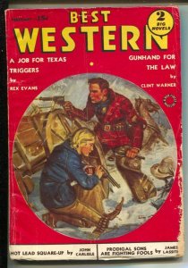 Best Western 2/1939-Red Circle-Snowstorm gunfight cover-Violent Western pulp ...