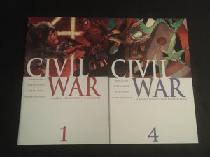 CIVIL WAR #1, 4 First Printings