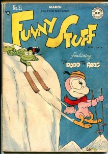 Funny Stuff #31-Pre-Code Violence-Skiing cover! G/VG