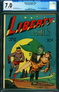 LIBERTY #10 CGC 7.0-1945-GREEN PUB HANGMAN-HORROR COVER 2009797001