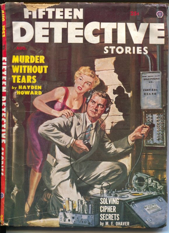 Fifteen Detective Stories #1 8/1953-Norman Saunders GGA cover-hardboiled pulp-VG