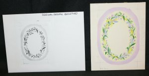 Flower Circle OE2217 - Greeting Card Painted Art by Unknown