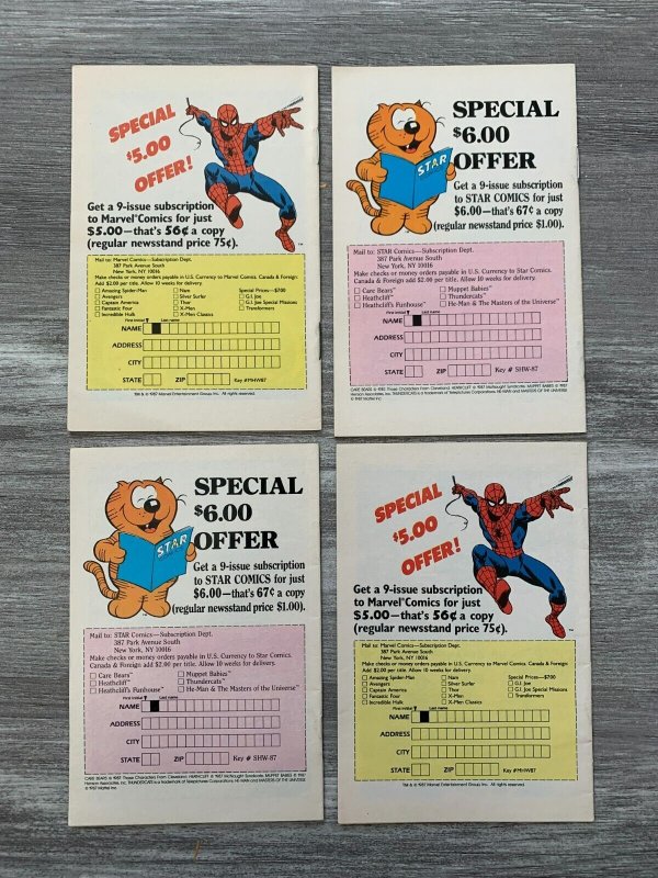 1990 MARVEL & STAR COMICS Captain America Spider-Man Heathcliff Care Bears LOT