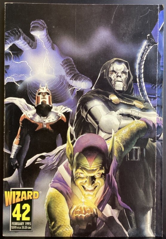 Wizard Magazine #42 Alex Ross Villain Cover, Tucci, Giffen W/ SHI POSTER 1995