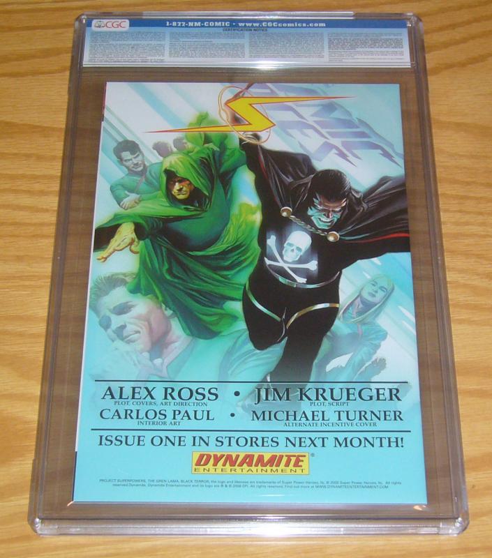 Project Superpowers #0 CGC 9.6 negative variant - alex ross - jim krueger