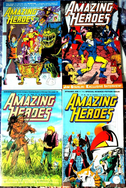 AMAZING HEROES #21-143, 30 diff (1983-1988)-history of comics YOU ARE THERE F/+