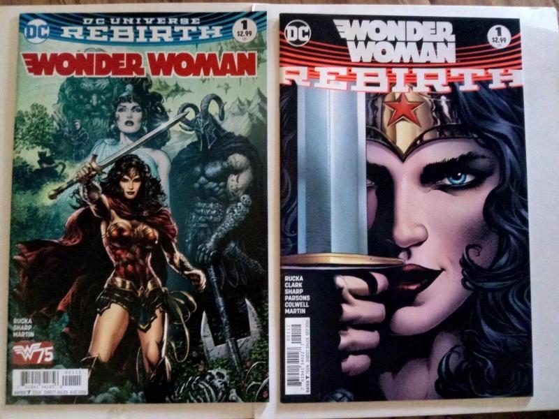 Lot of 2 Wonder Woman Rebirth #1 & #1 2nd Printing (DC 2016) NM