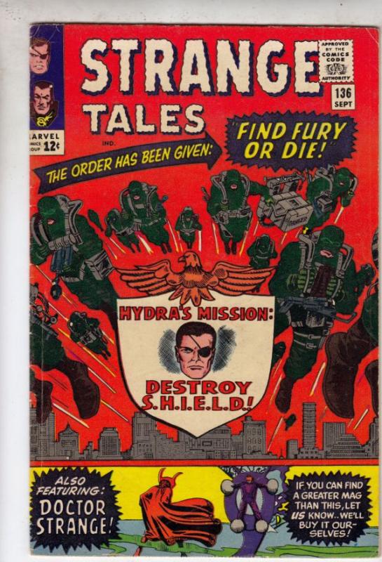 Strange Tales #136 (Sep-65) VG/FN+ Mid-High-Grade Nick Fury, S.H.I.E.L.D., Dr...