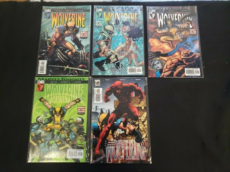 WOLVERINE 5PC (VF) ISSUES #20-24, ENEMY OF THE STATE, DAREDEVIL, ELEKTRA 2004-05