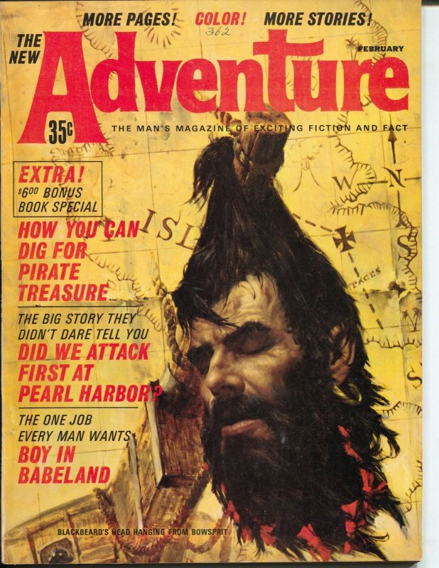 Adventure Magazine 2/1964- Bluebeard pirate cover